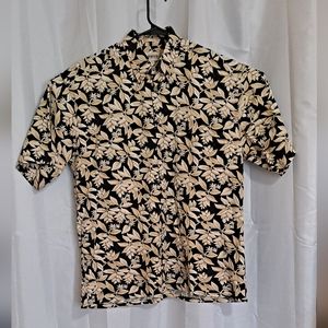 Campia Hawaiian Short Sleeve Button up men's shirt size XL Flowers and leaves